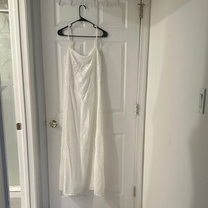 Elegant White Spaghetti Strap Dress